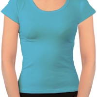 Женская классическая футболка (голубая)